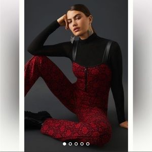 Anthropologie Maeve Printed Sweetheart Jumpsuit